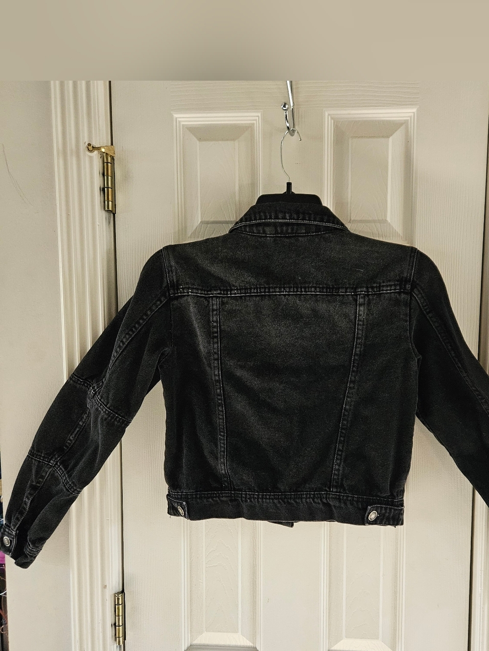 Free People Black Womens Denim Jacket, P2P 18" Fits Like Sm, EC - Picture 5 of 7